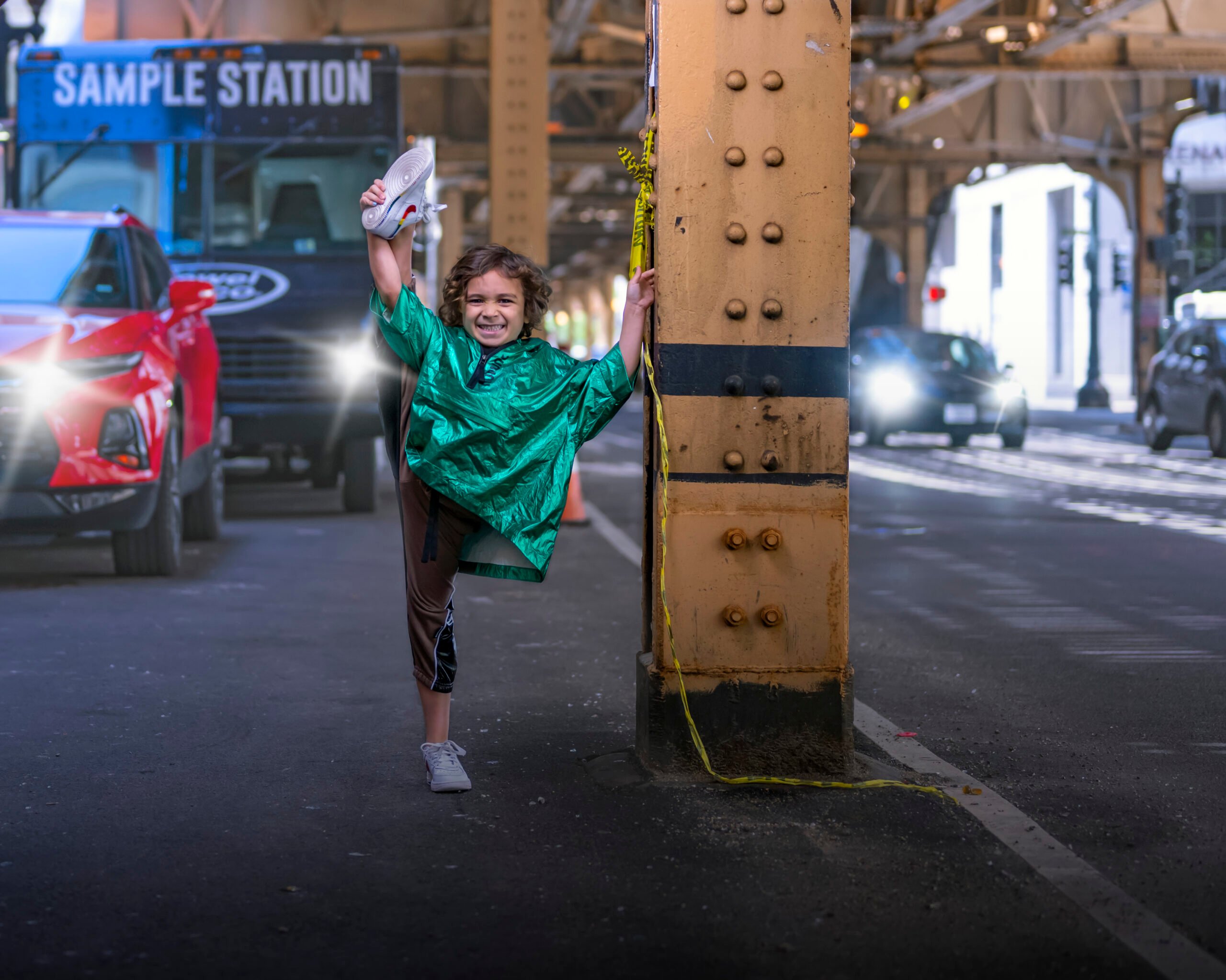 boy dancing on street