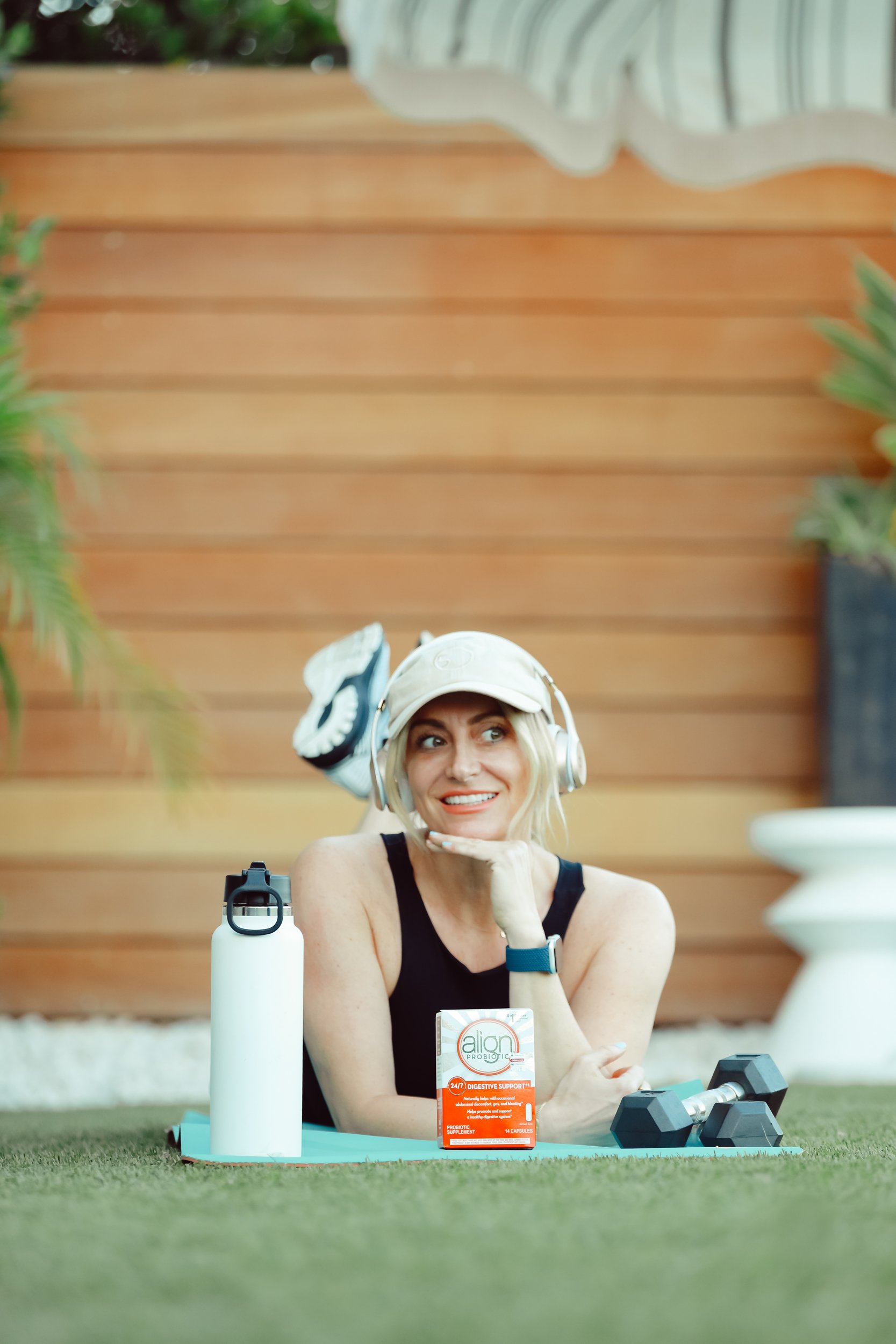 woman relaxing after workout