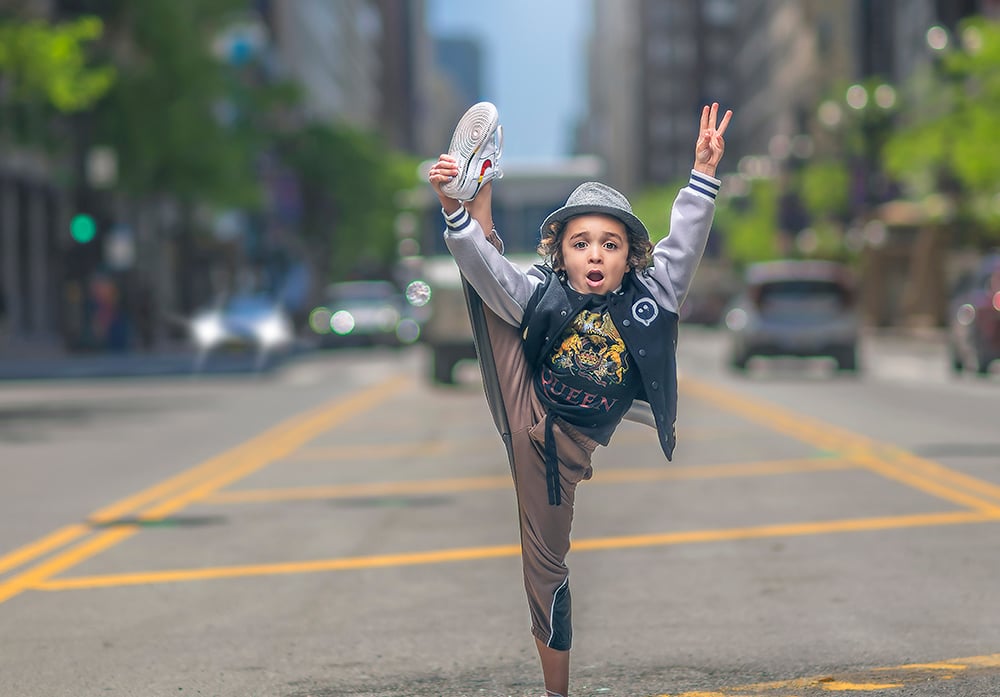 boy dancing in the street