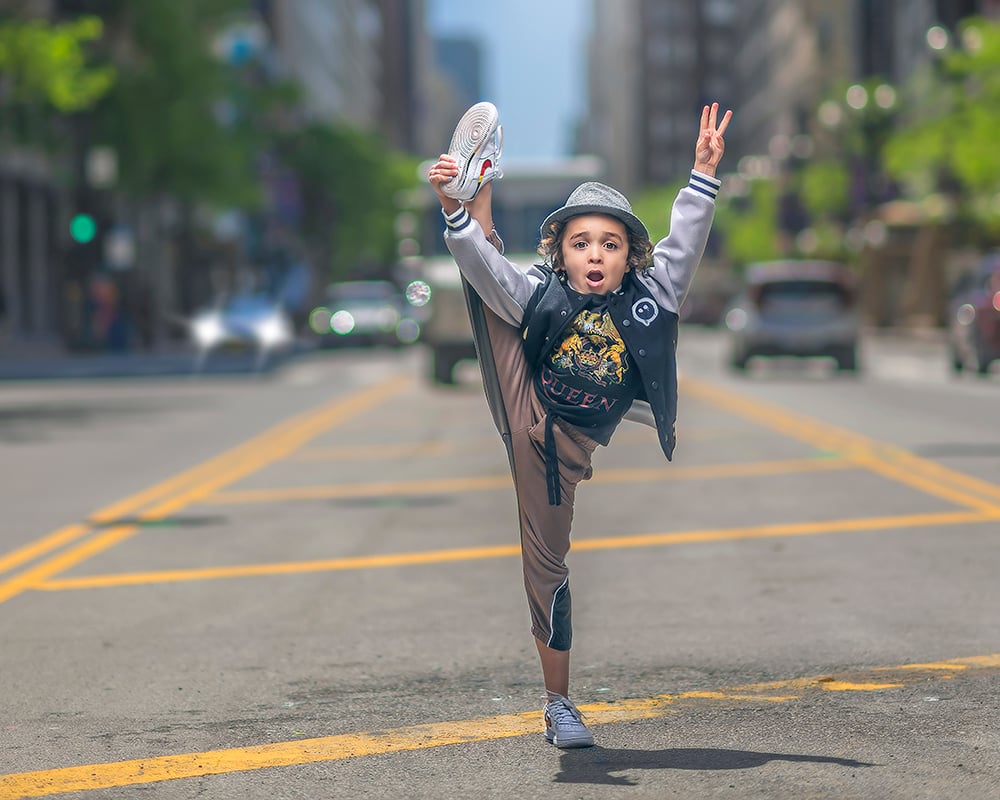 boy dancing in the street