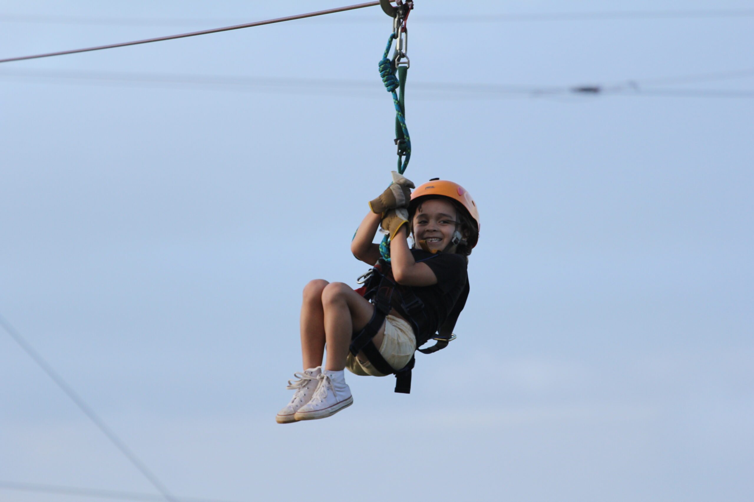 boy on zipline