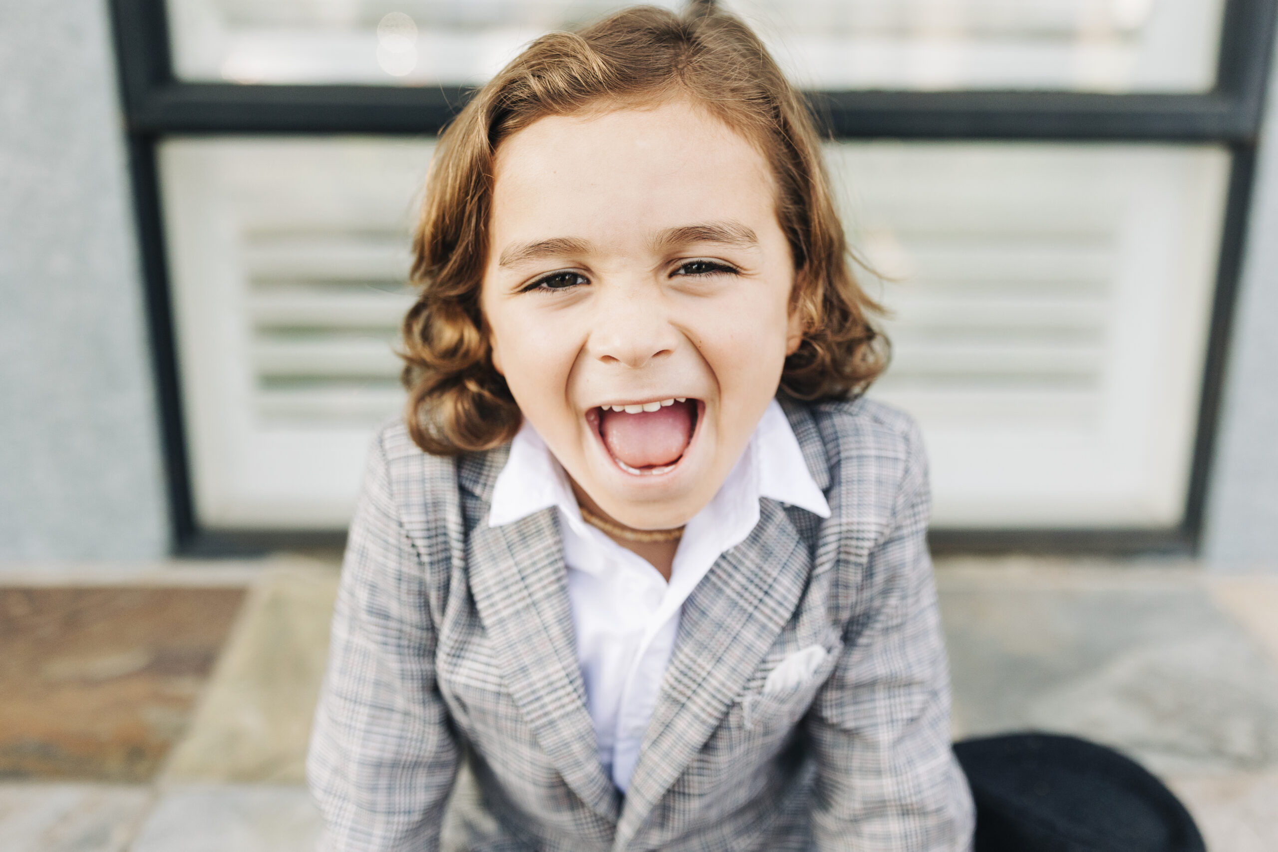 close up of a smiling boy