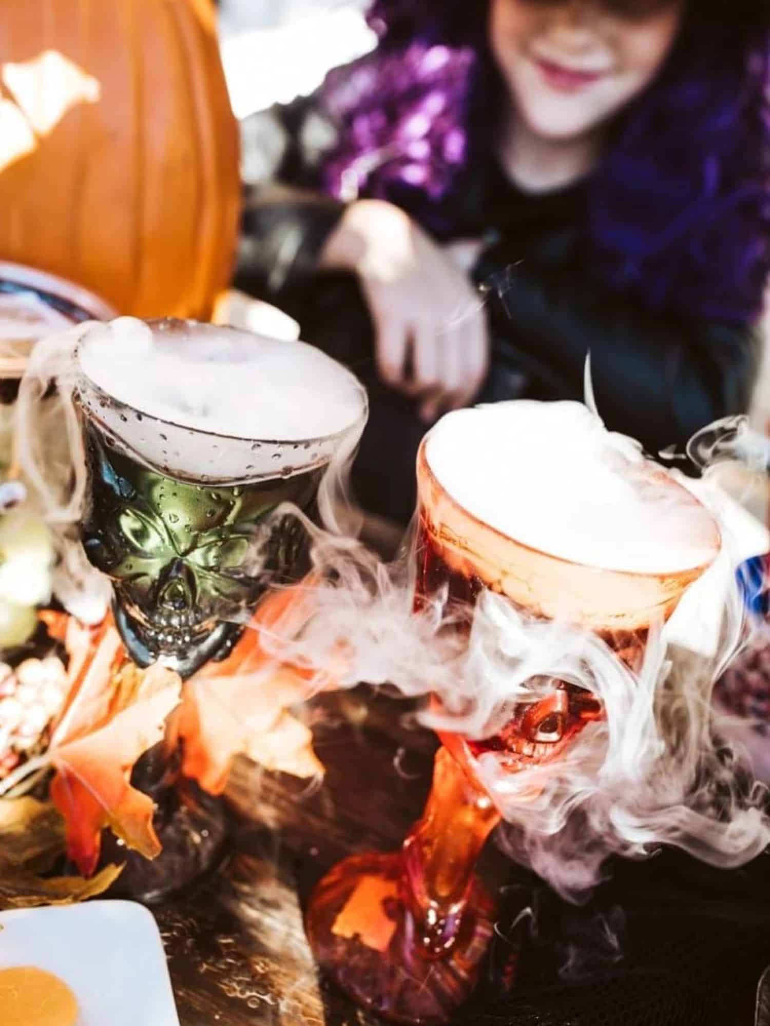 adult drinks in Halloween cups