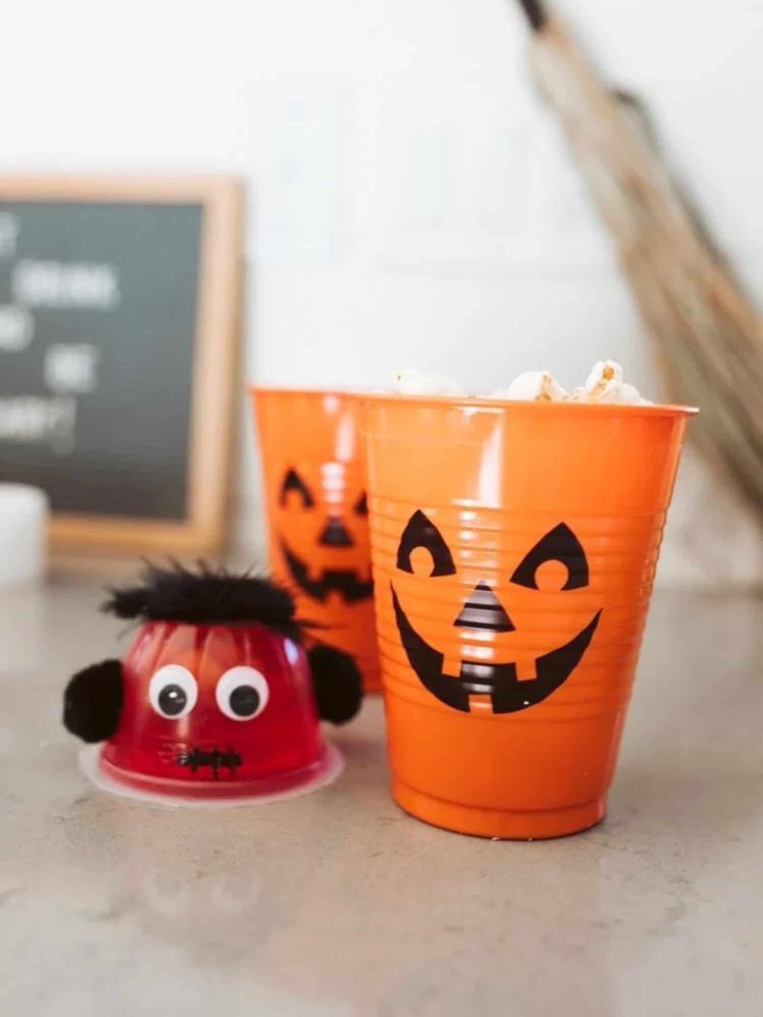 pumpkin cups and monster fruit cup