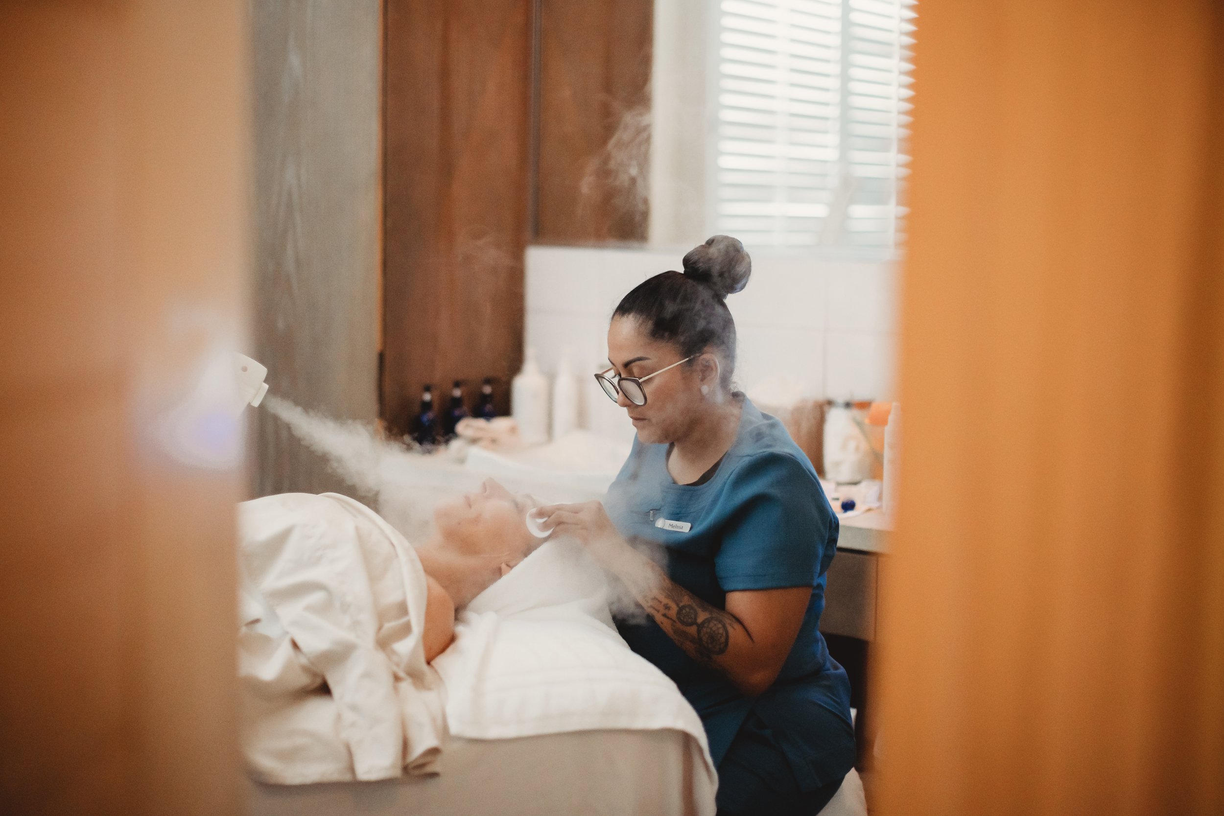 woman getting a facial