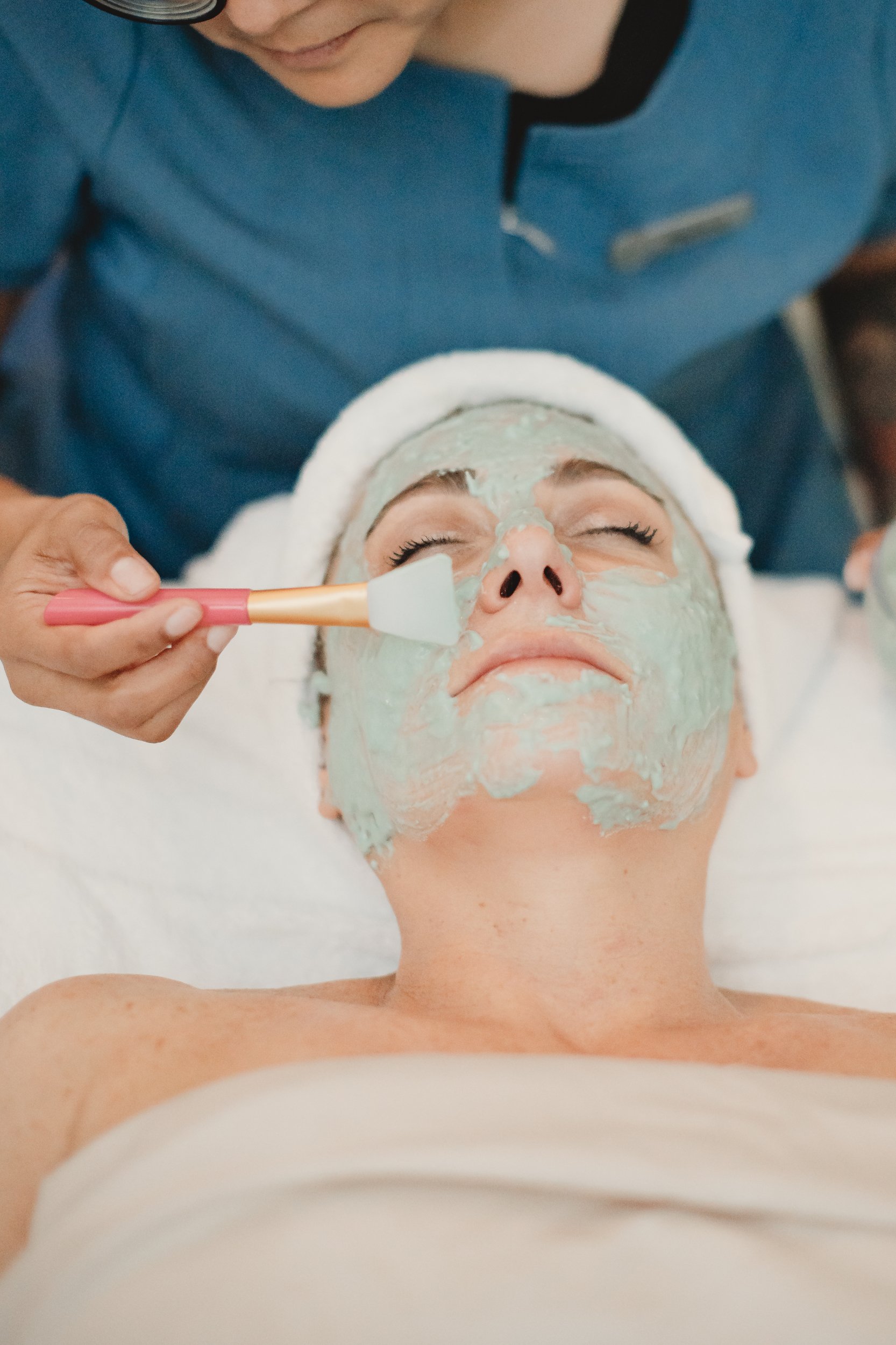 woman getting a facial