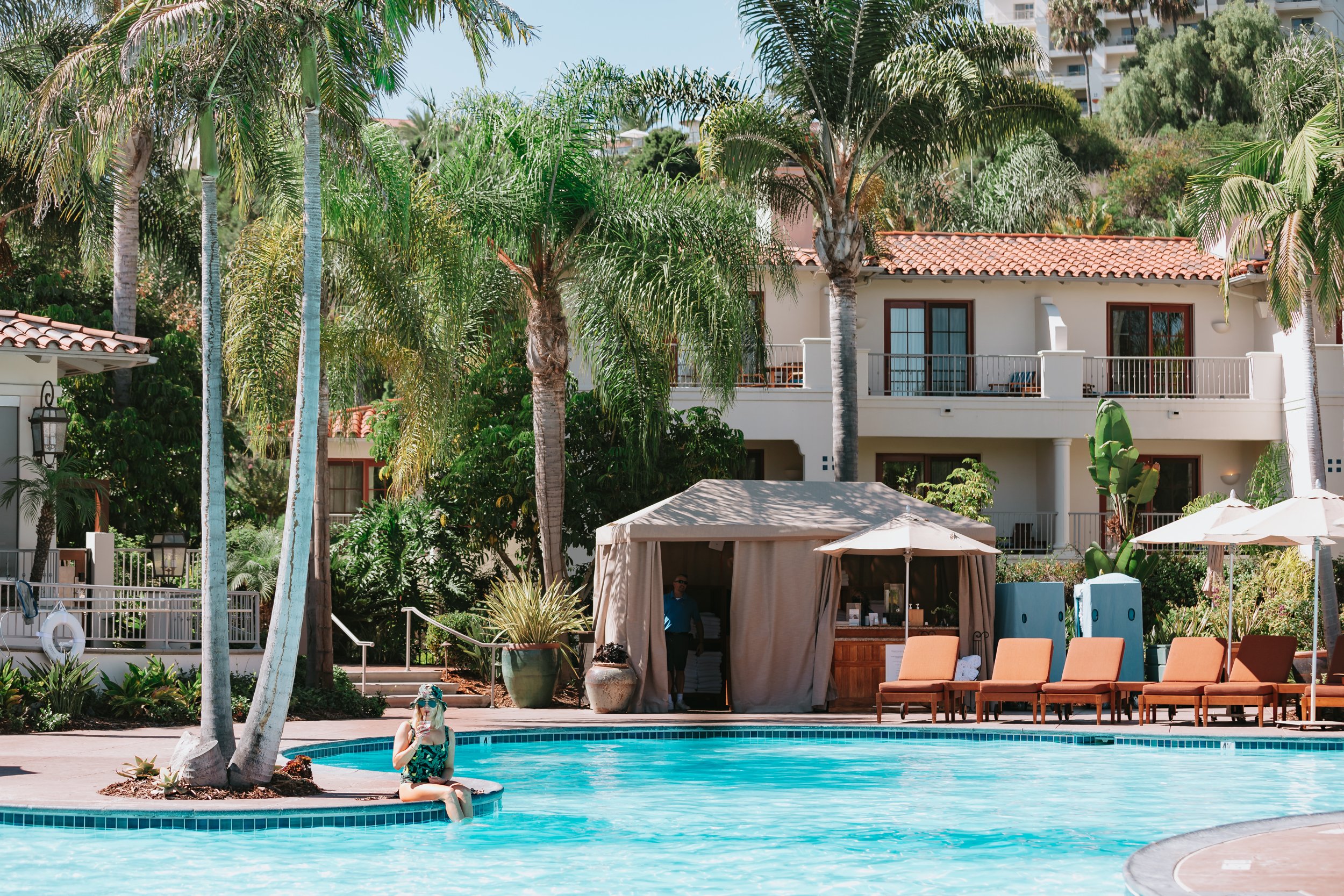 woman in spa pool