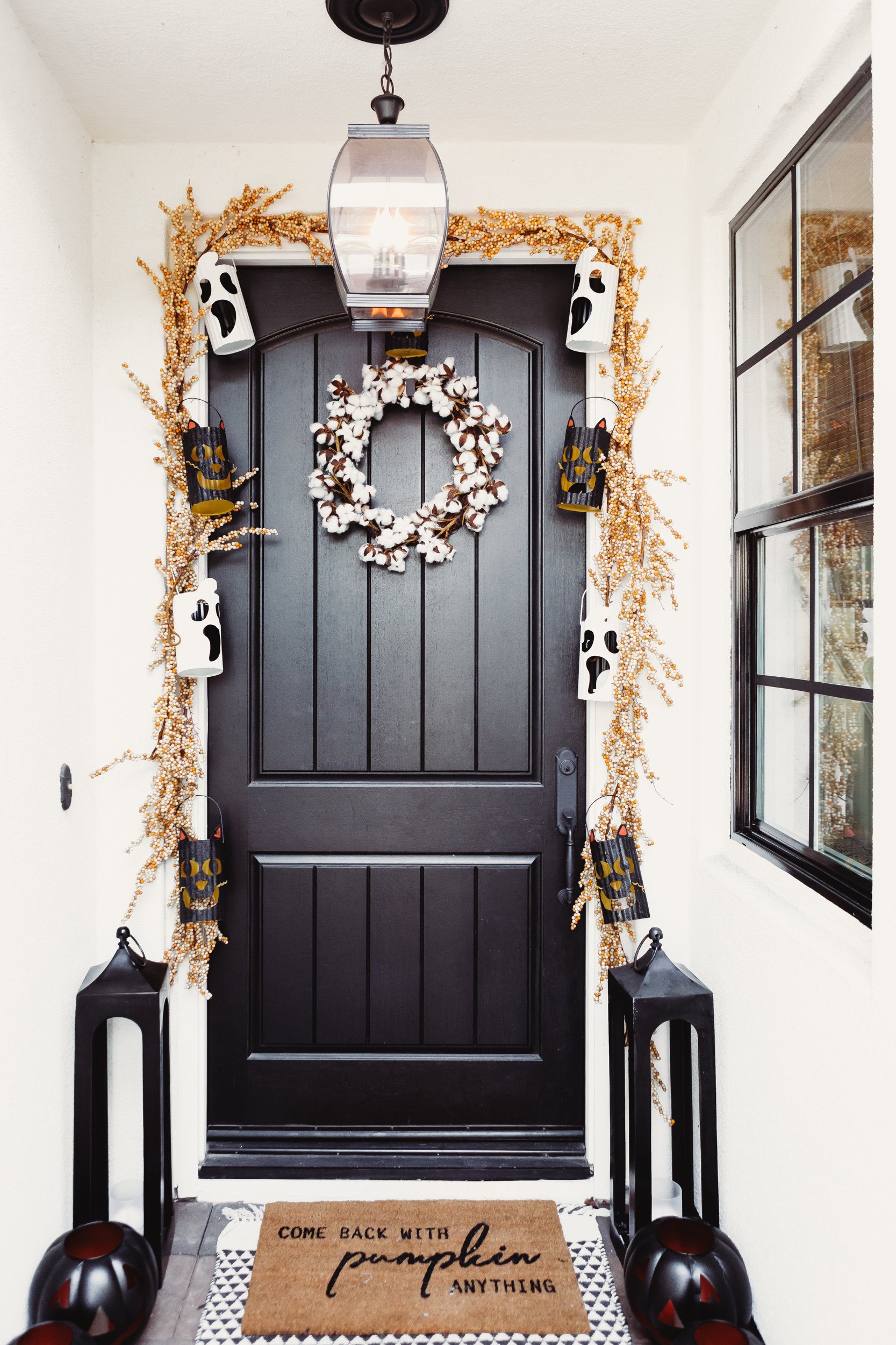 halloween garland around front door