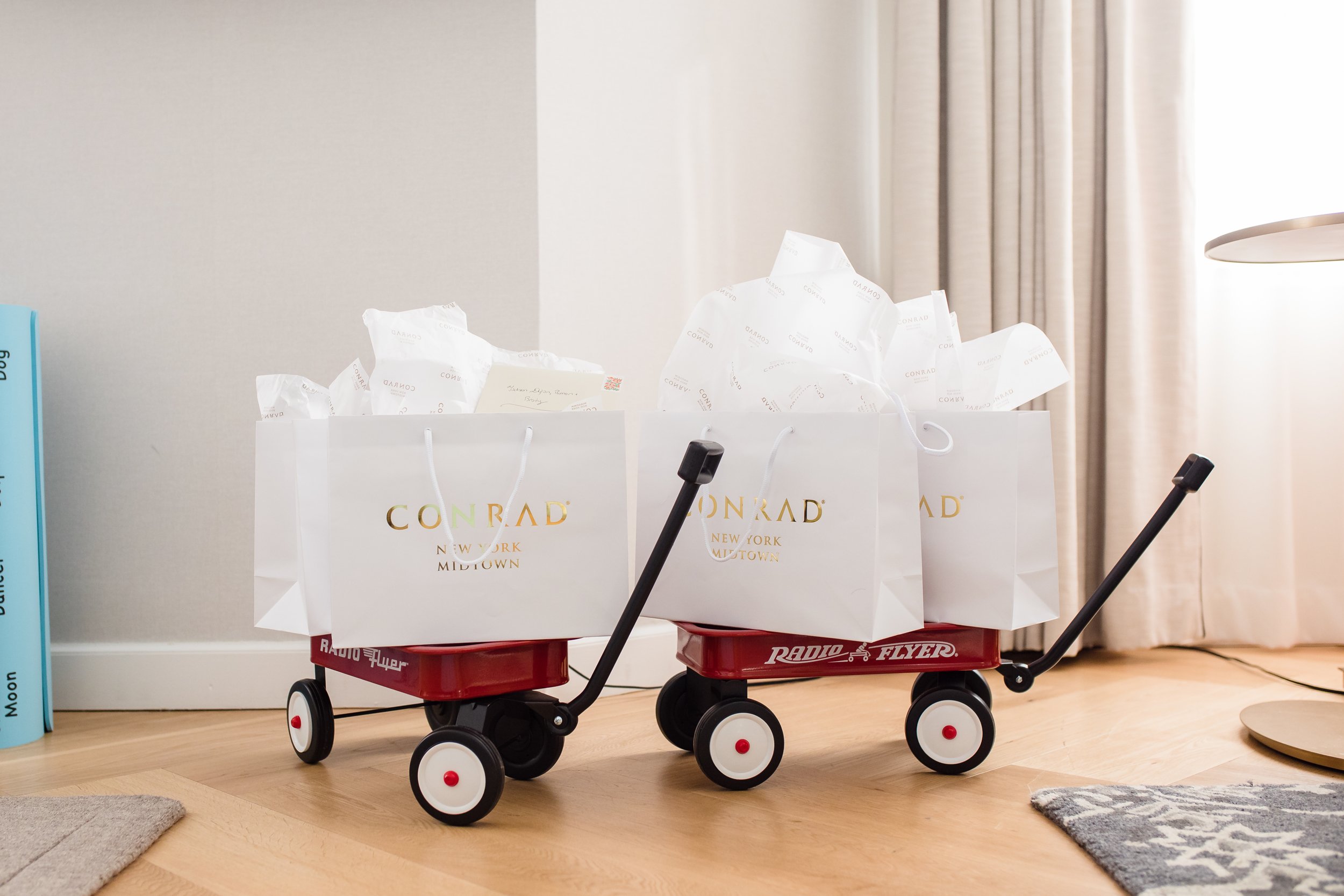 giftbags with toy wagons