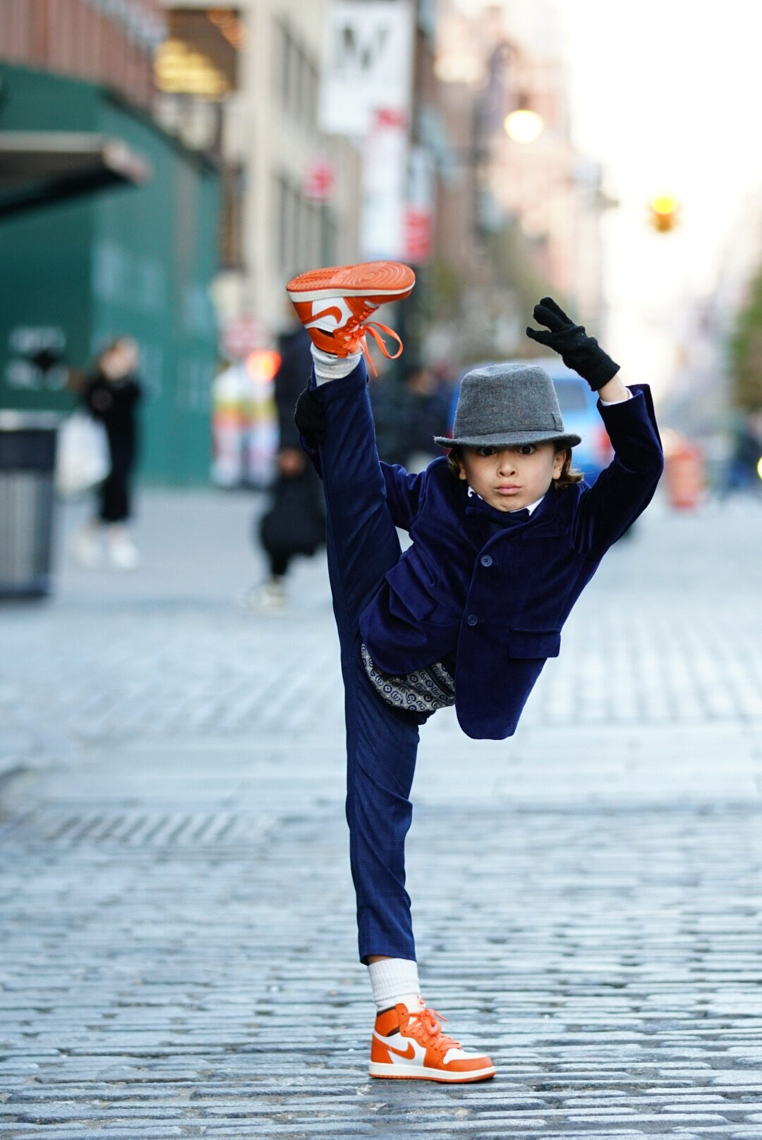 boy dancing in street