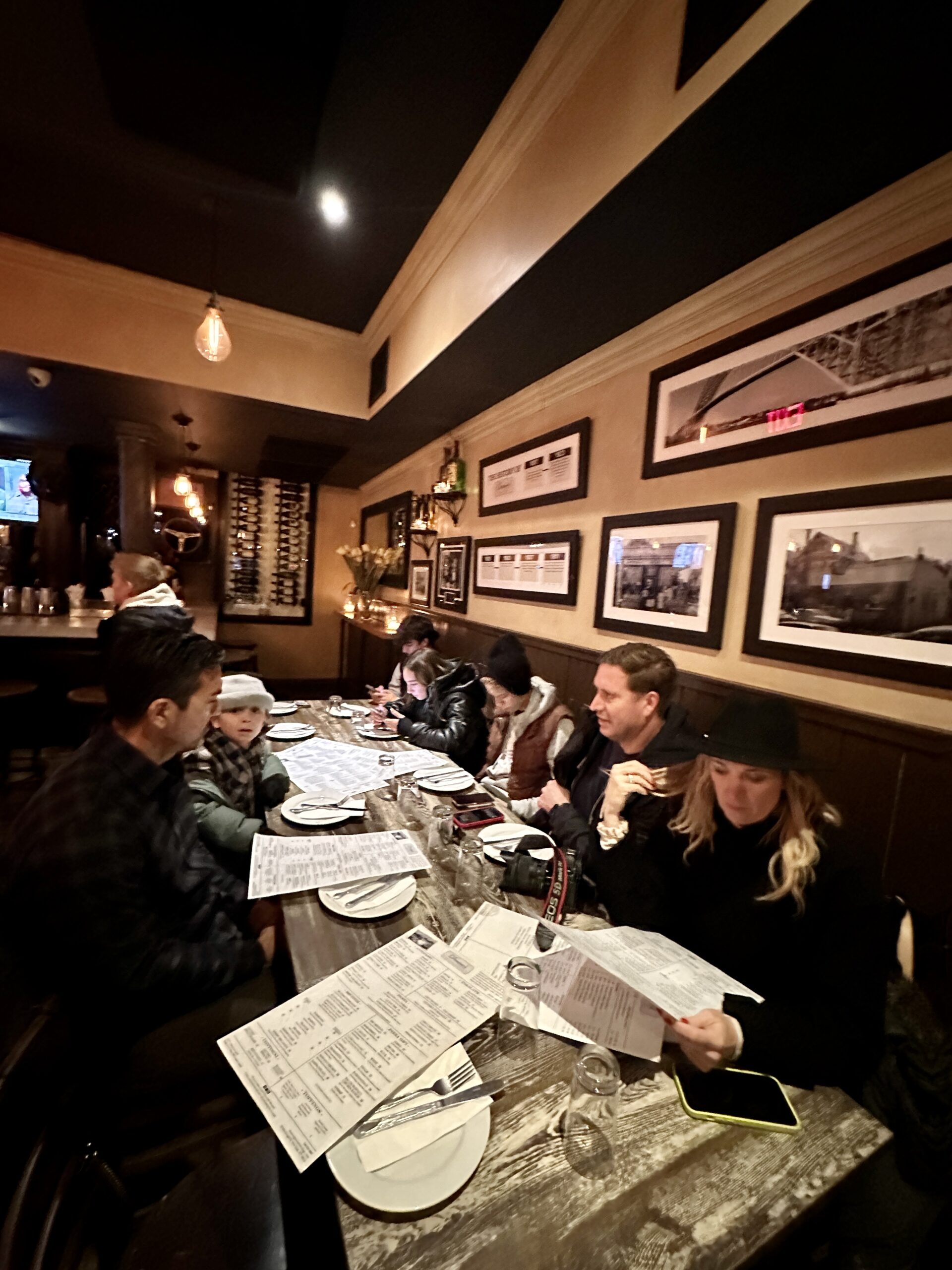 family at a restaurant