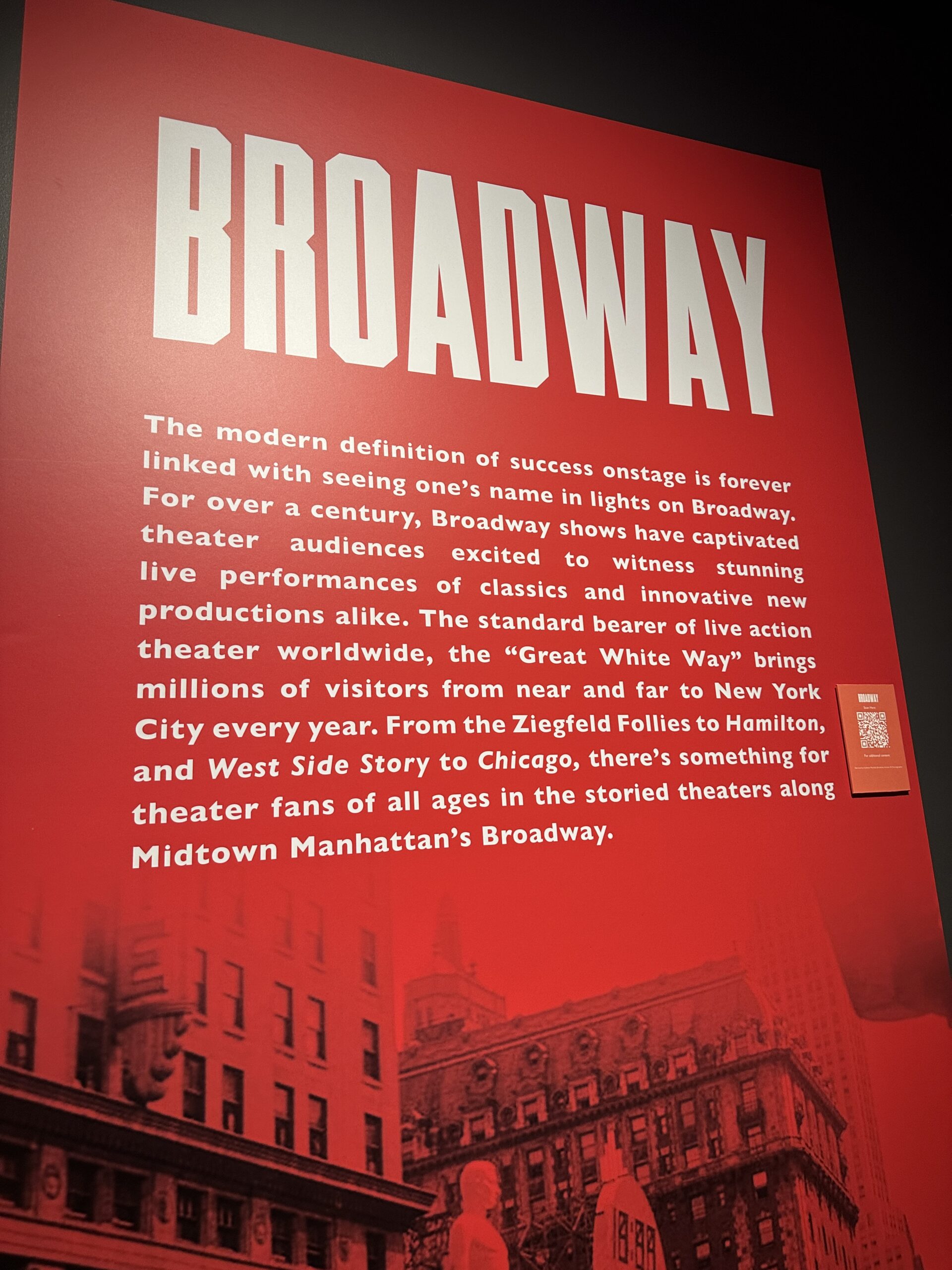 sign about history of broadway