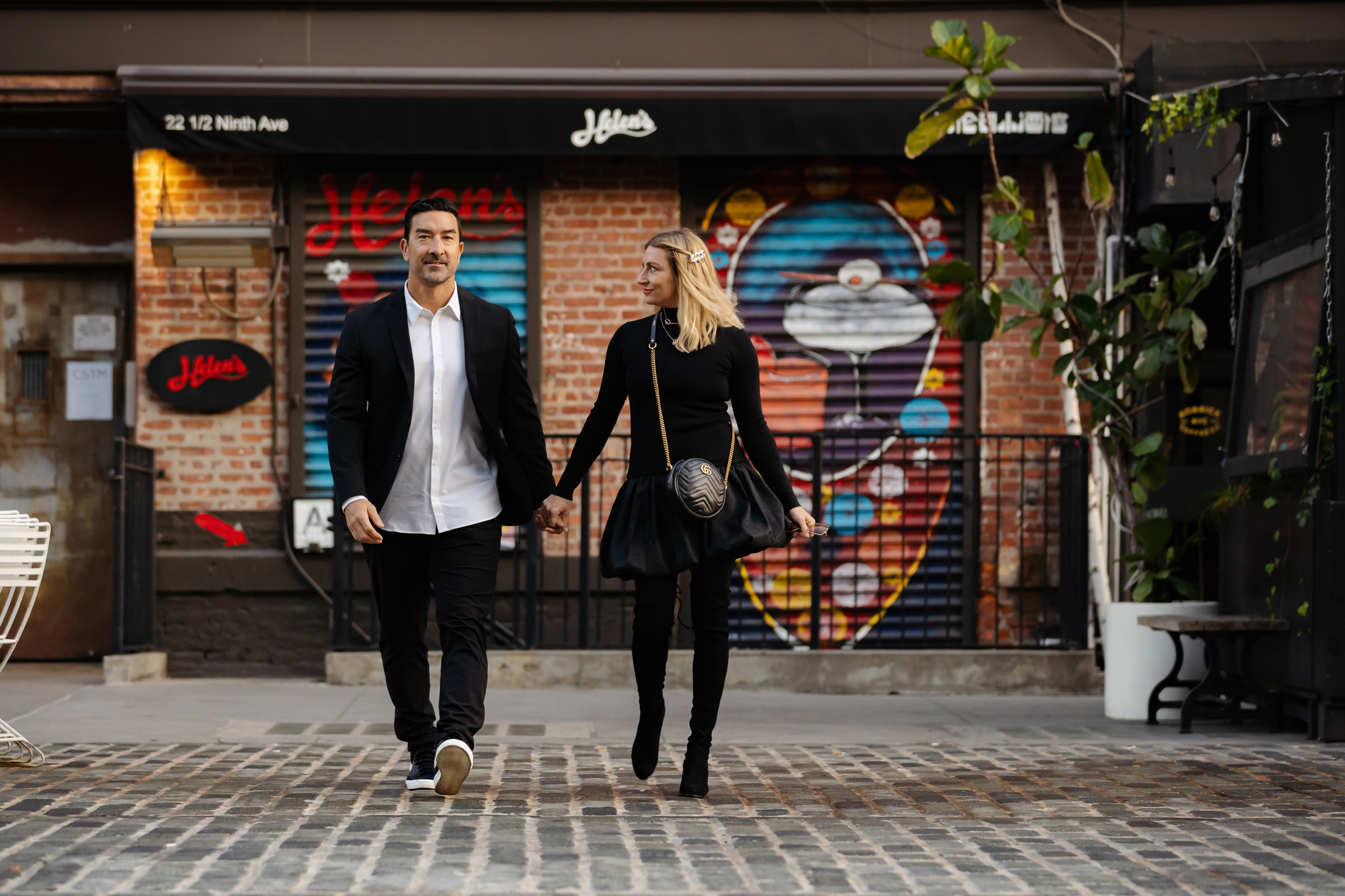 couple walking in the street