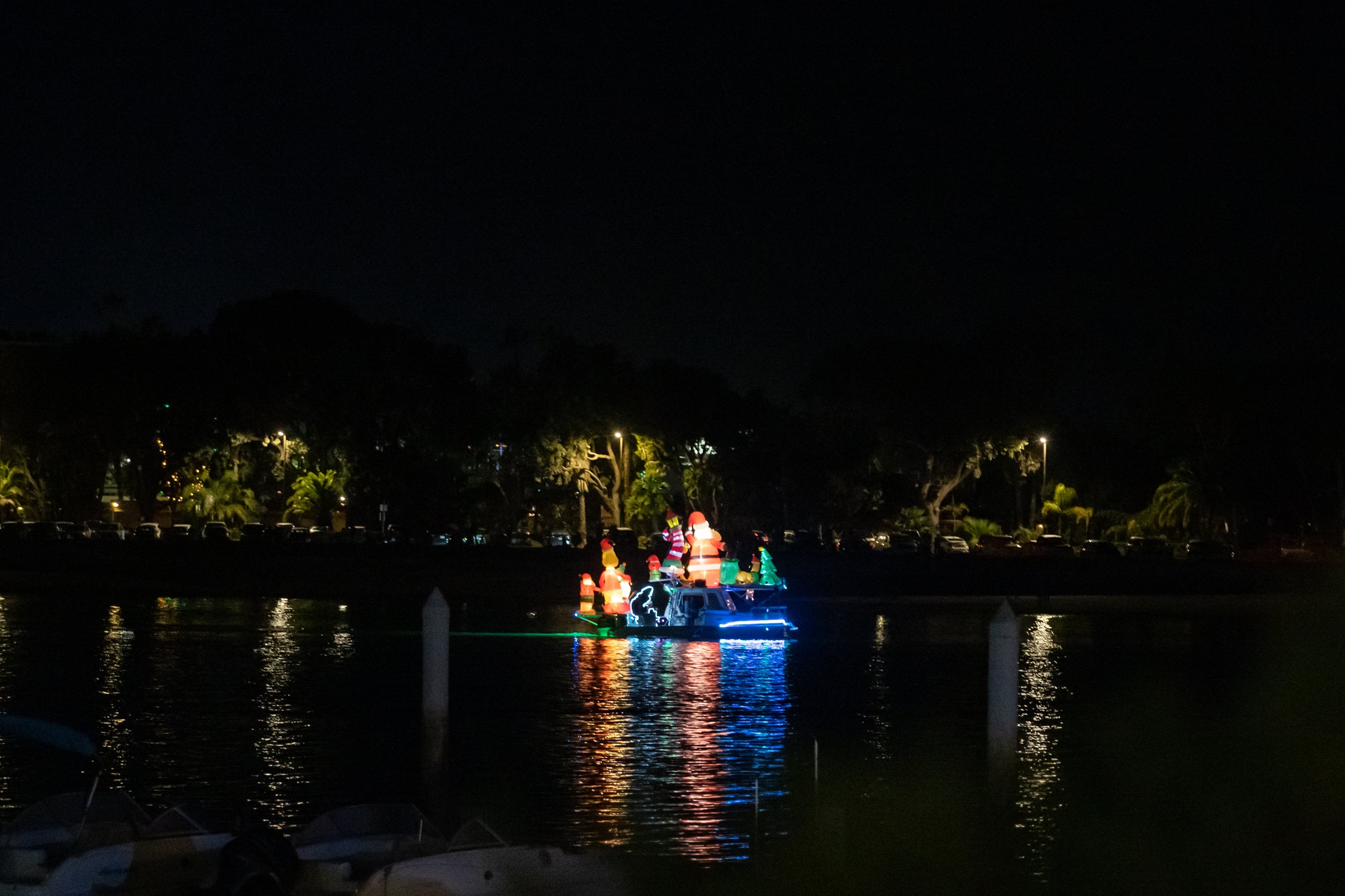 christmas lights boat