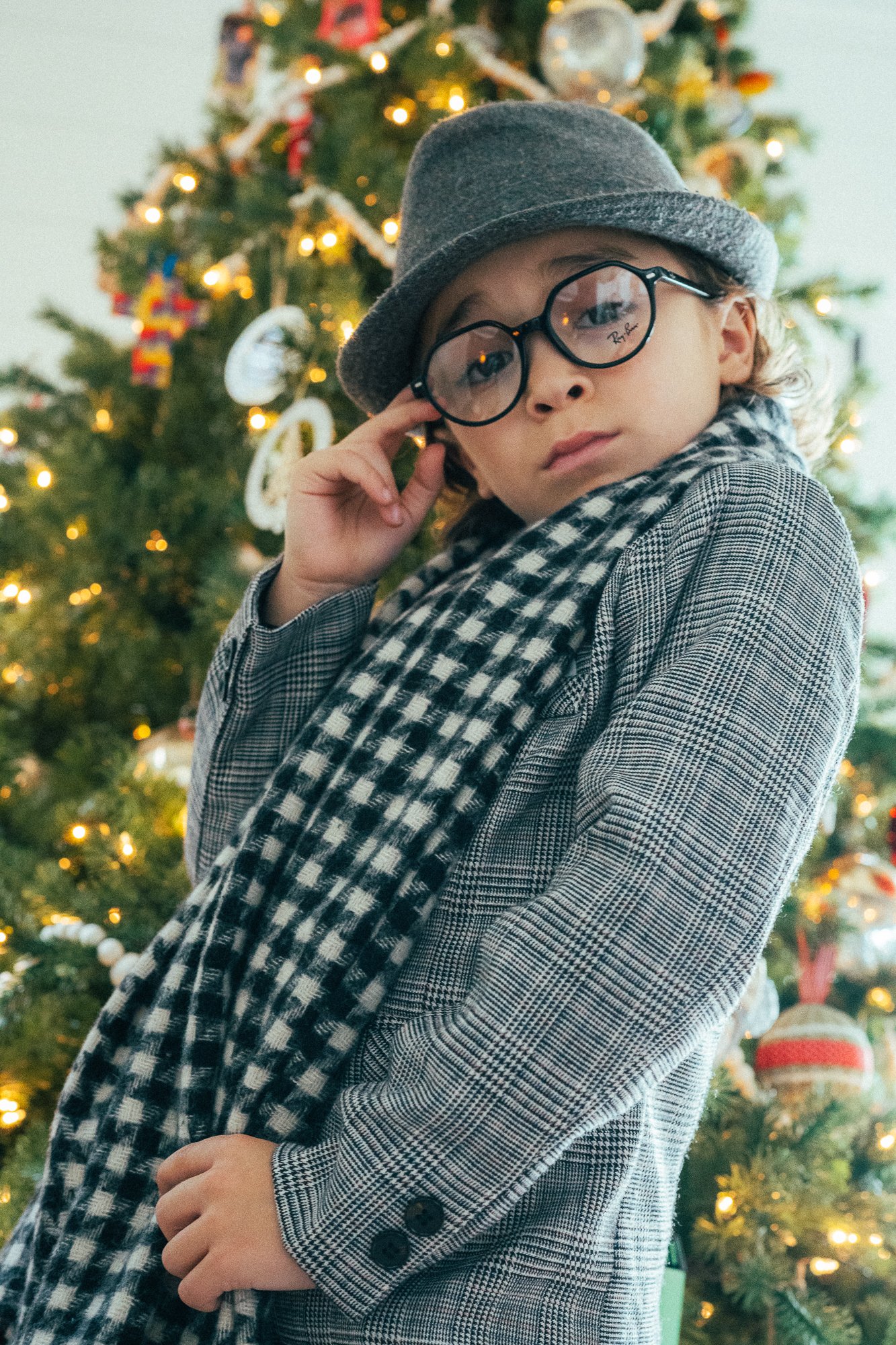 stylish kid with glasses