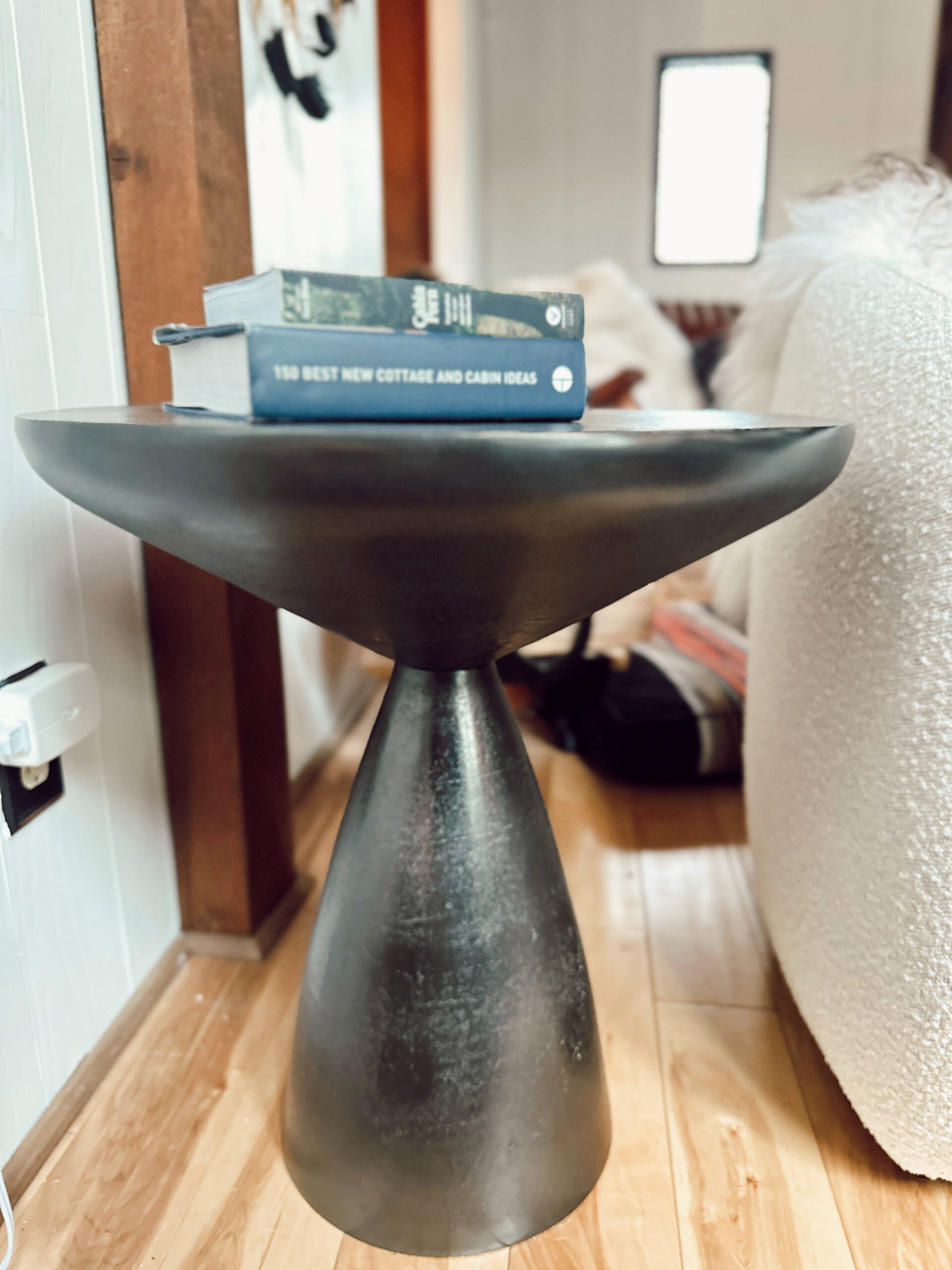 books on a side table