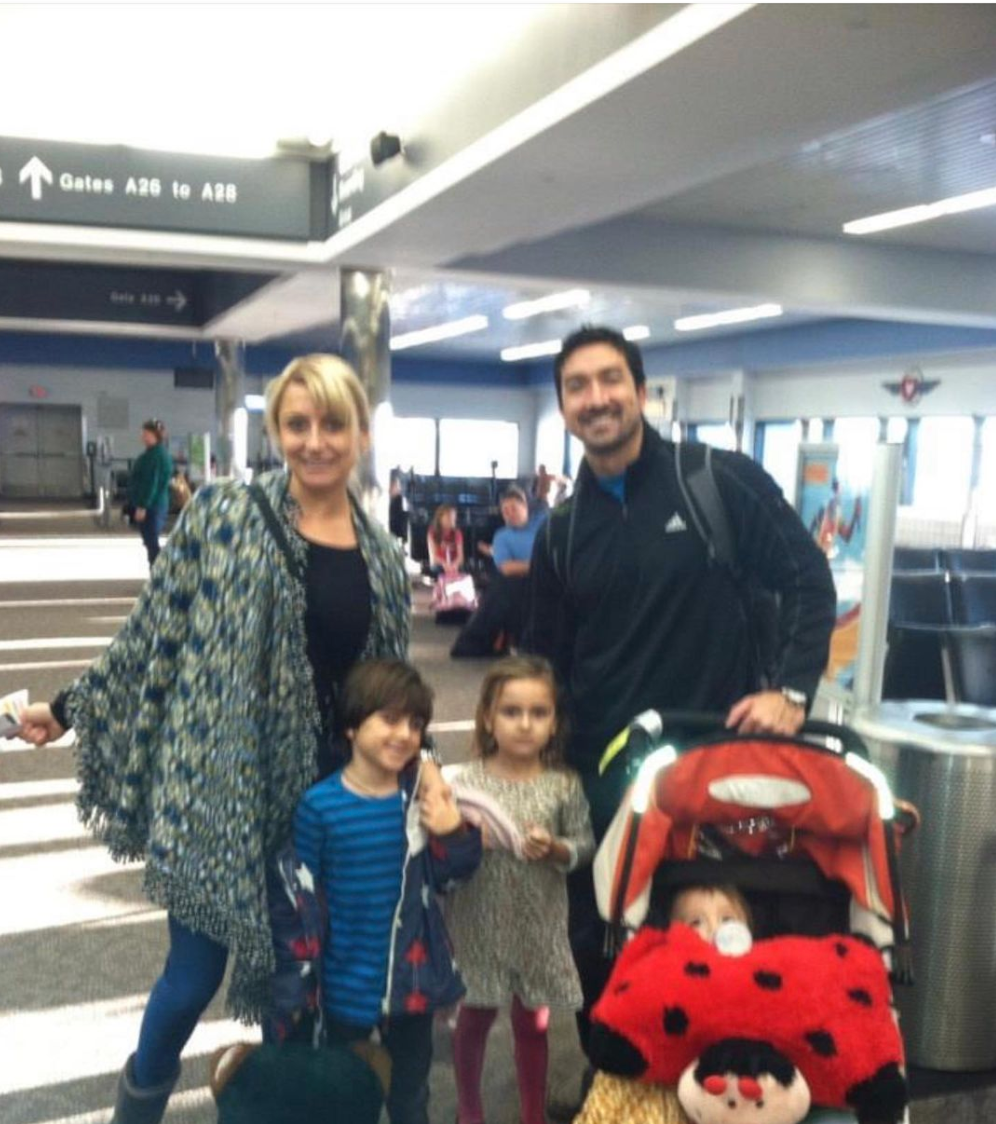 old family photo in an airport