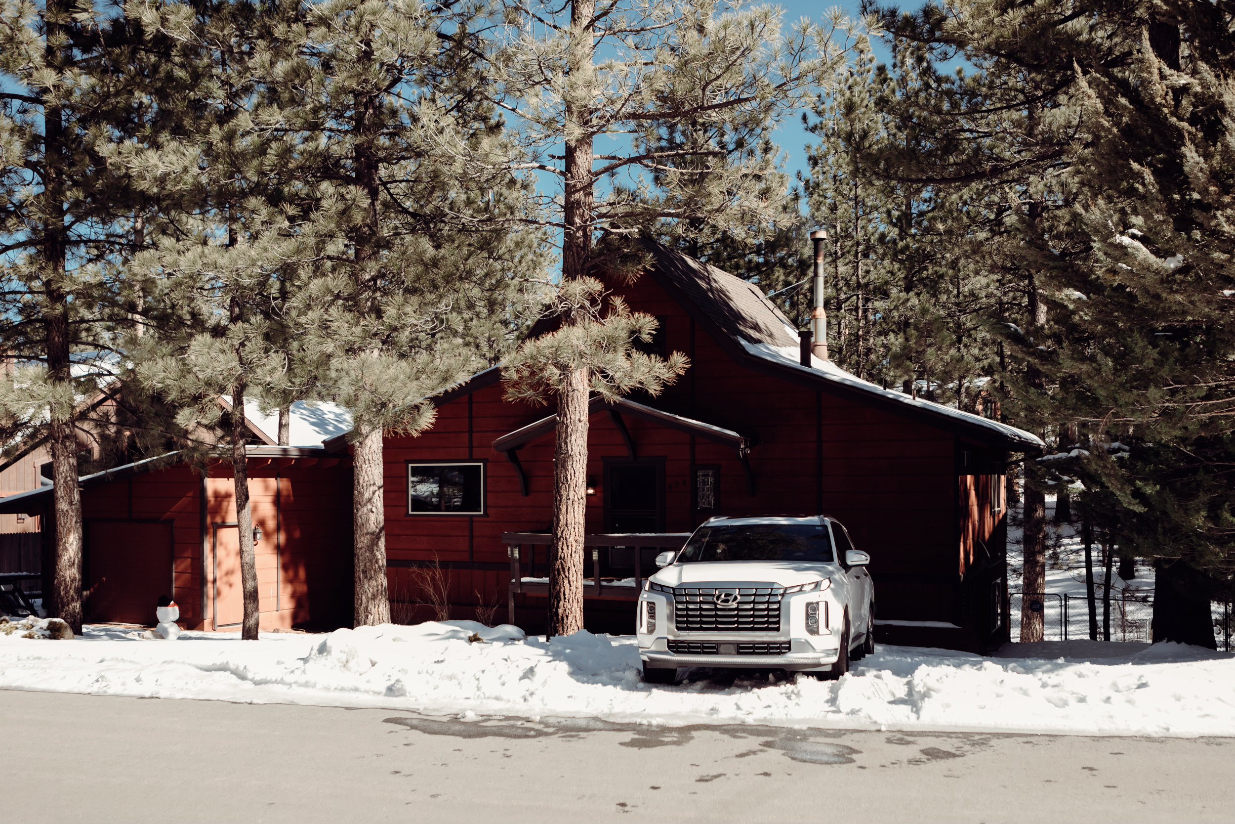 suv outside of cabin