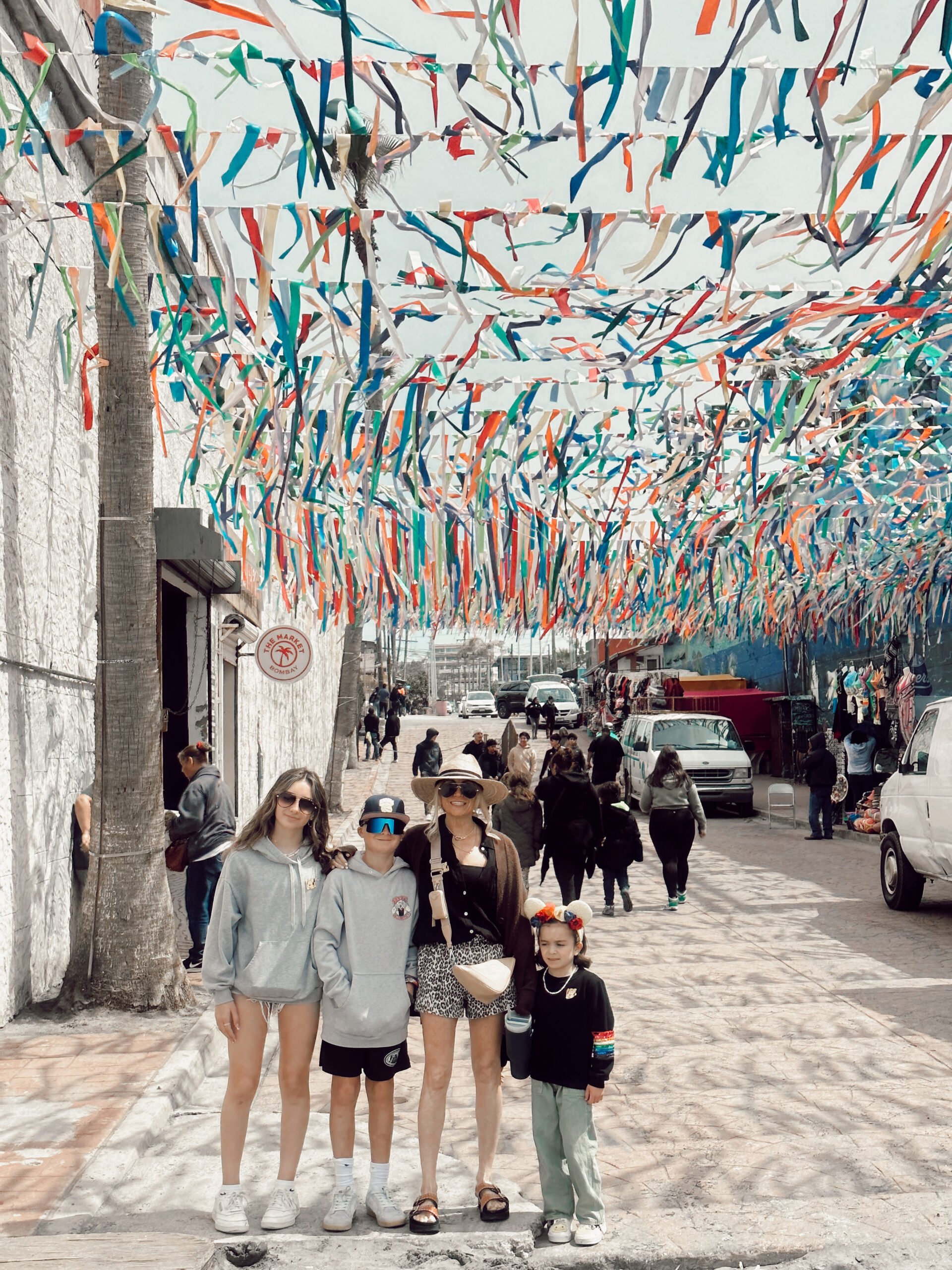 mom with kids in mexico