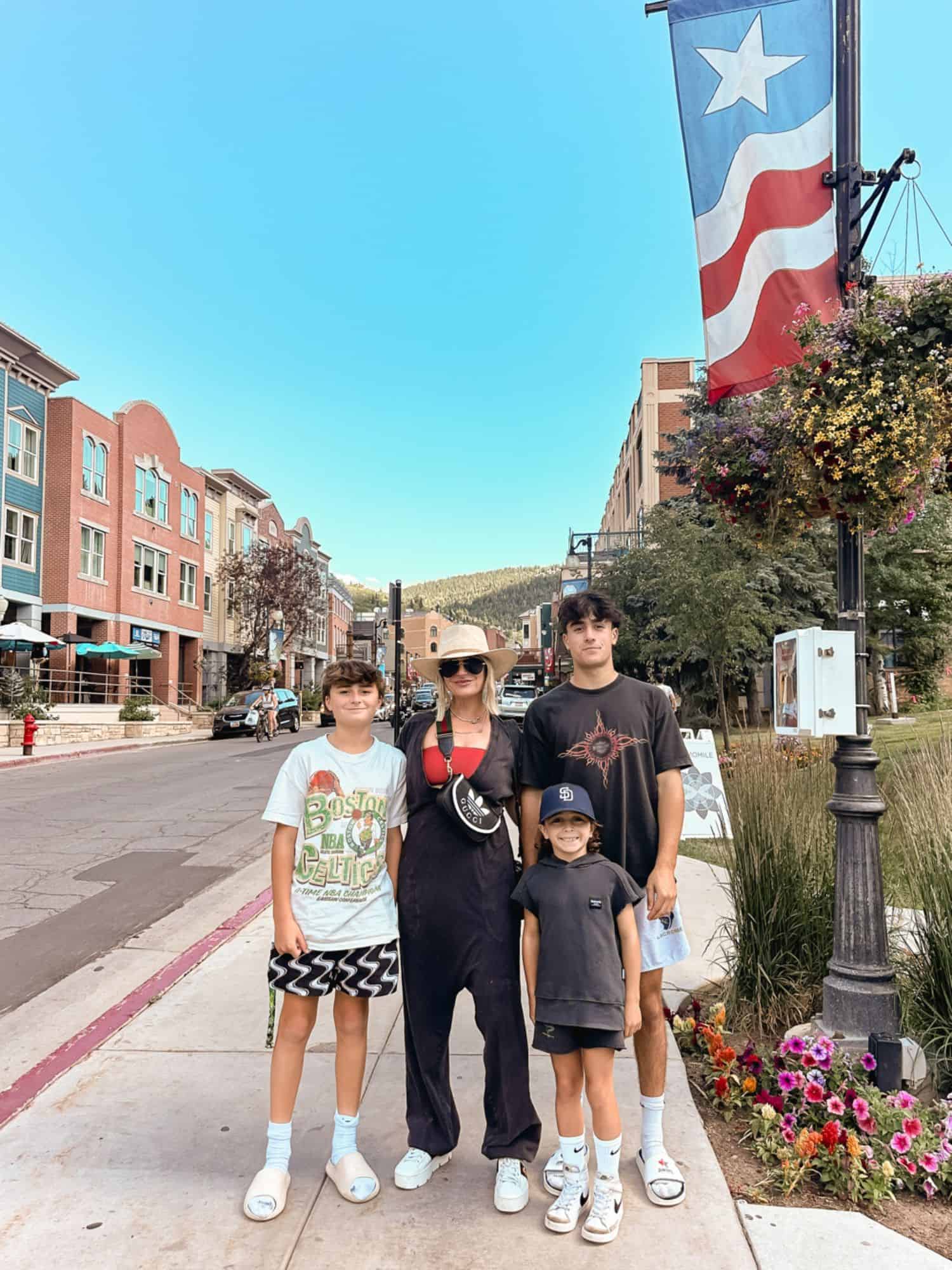 people standing on main street