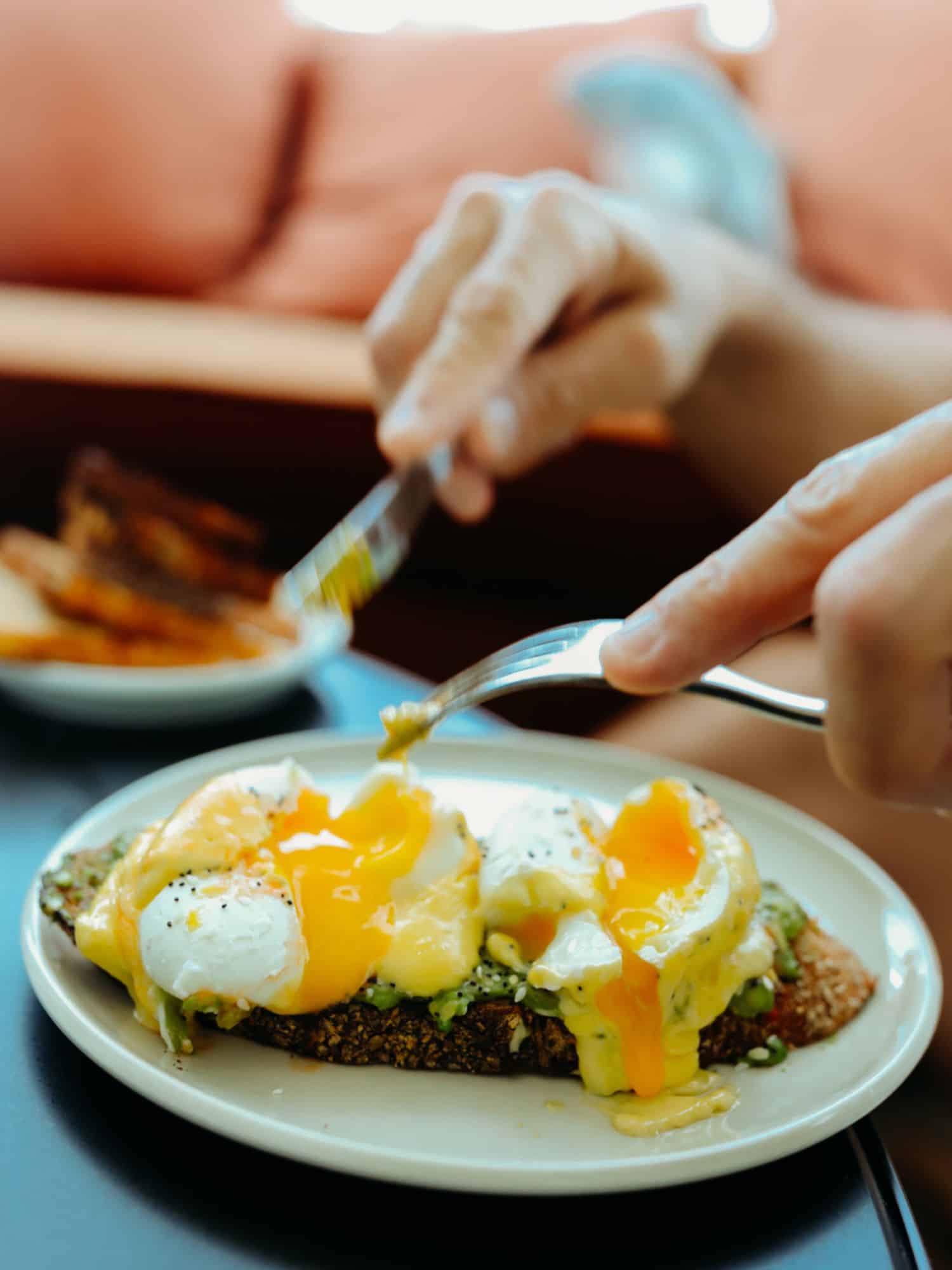 breakfast on a white plate