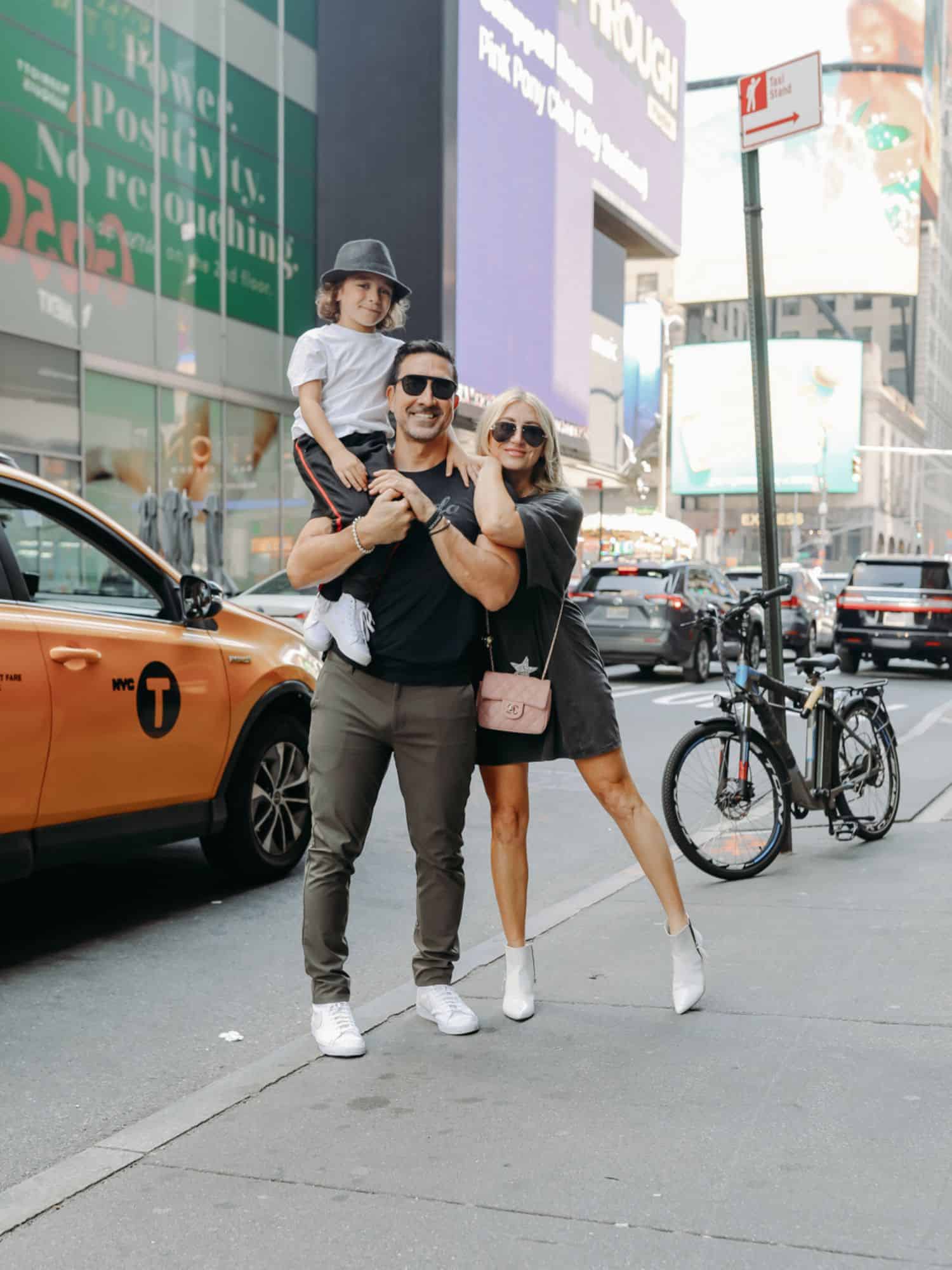 family standing outside