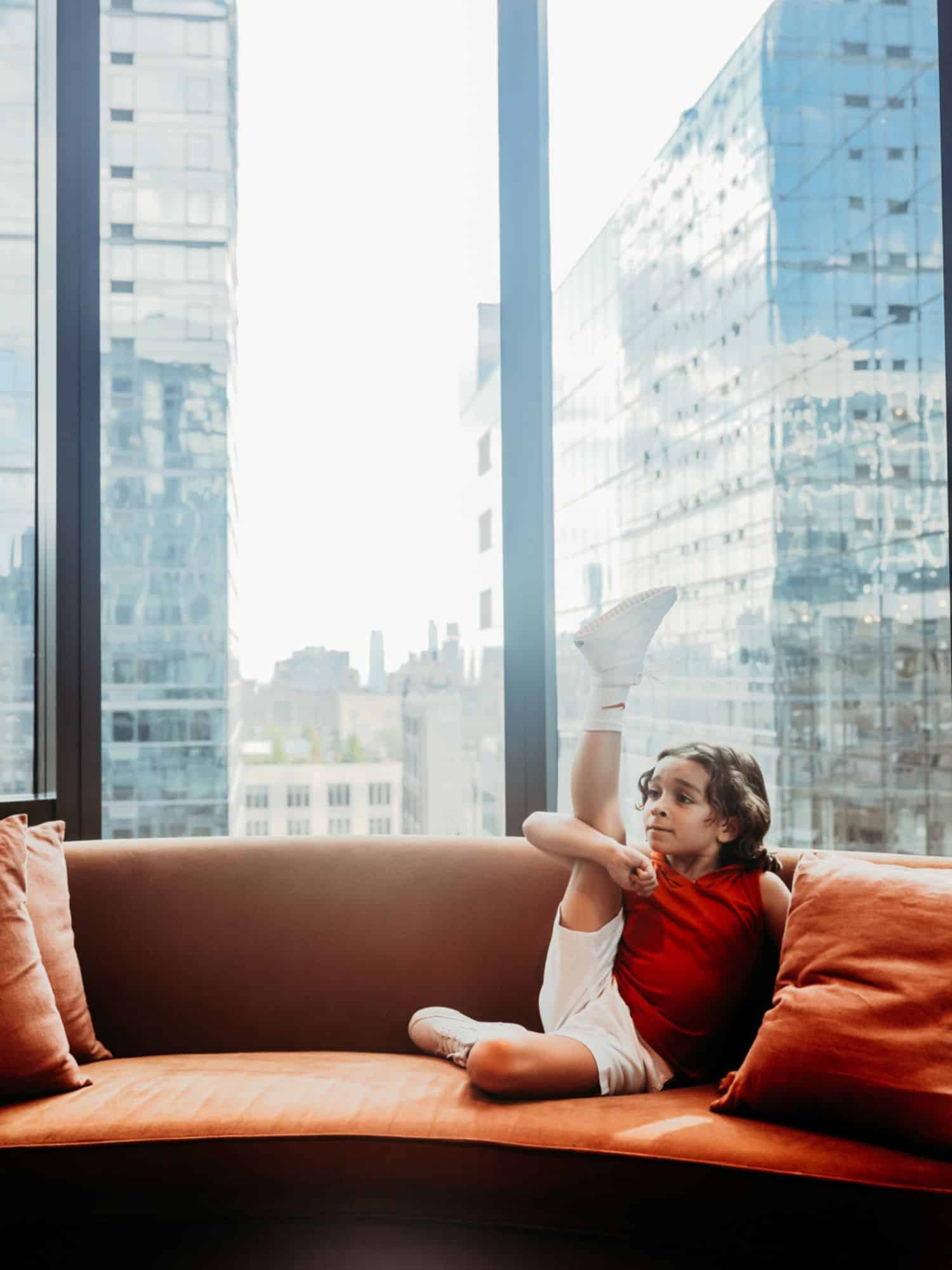 boy sitting on a couch