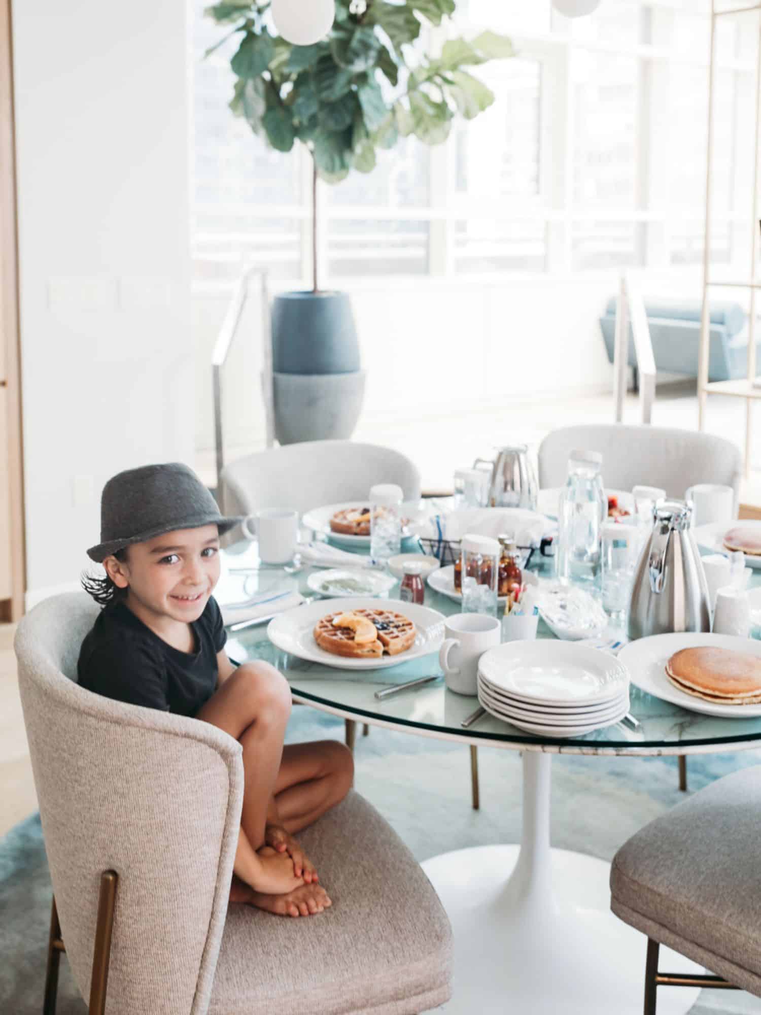 boy sitting at a table